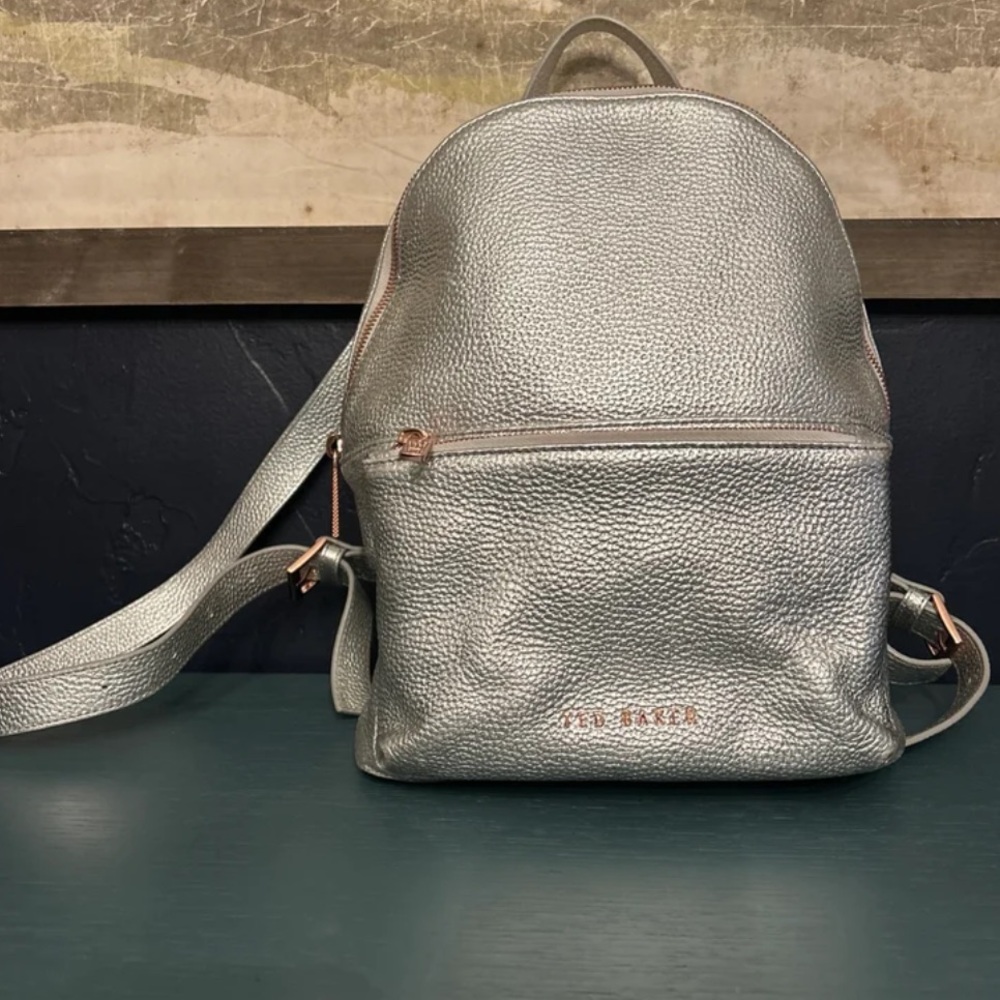 Ted Baker Silver Leather Backpack